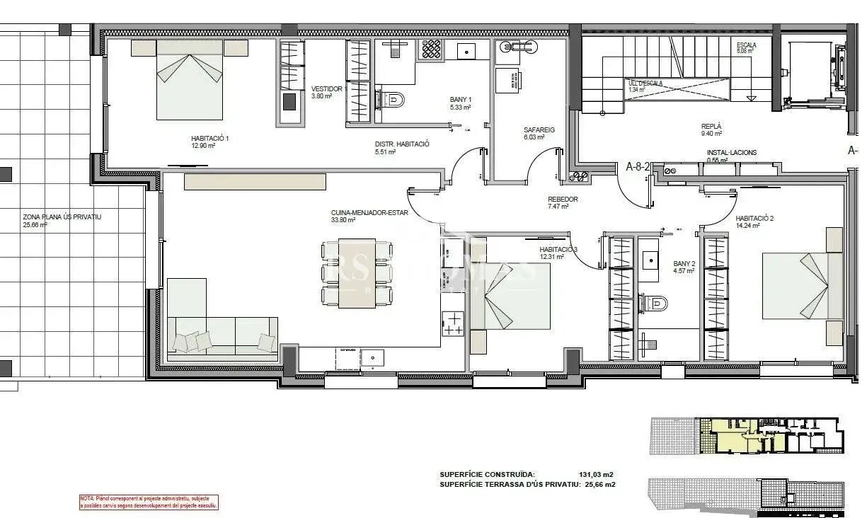 Piso de 3 habitaciones en Andorra la Vella, foto 4 de 5