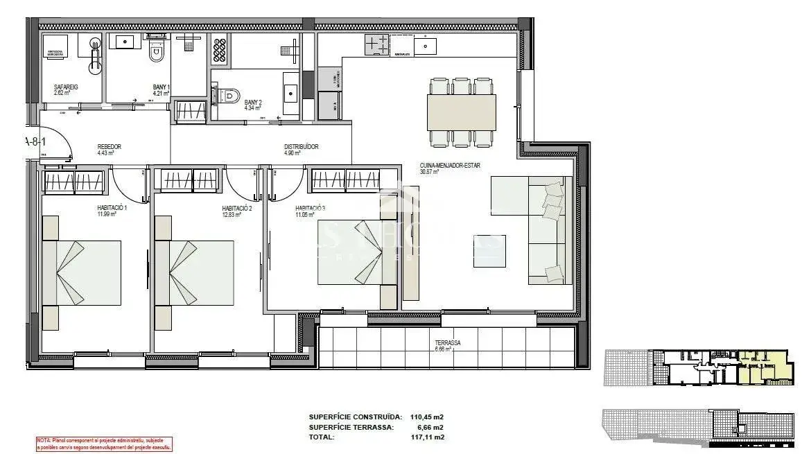 Piso de 3 habitaciones en Andorra la Vella, foto 4 de 5