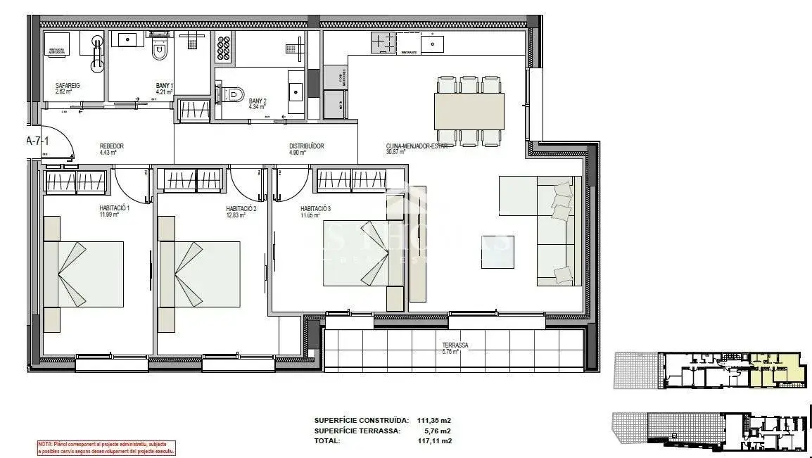 Pis de 3 habitacions a Andorra la Vella, foto 4 de 5